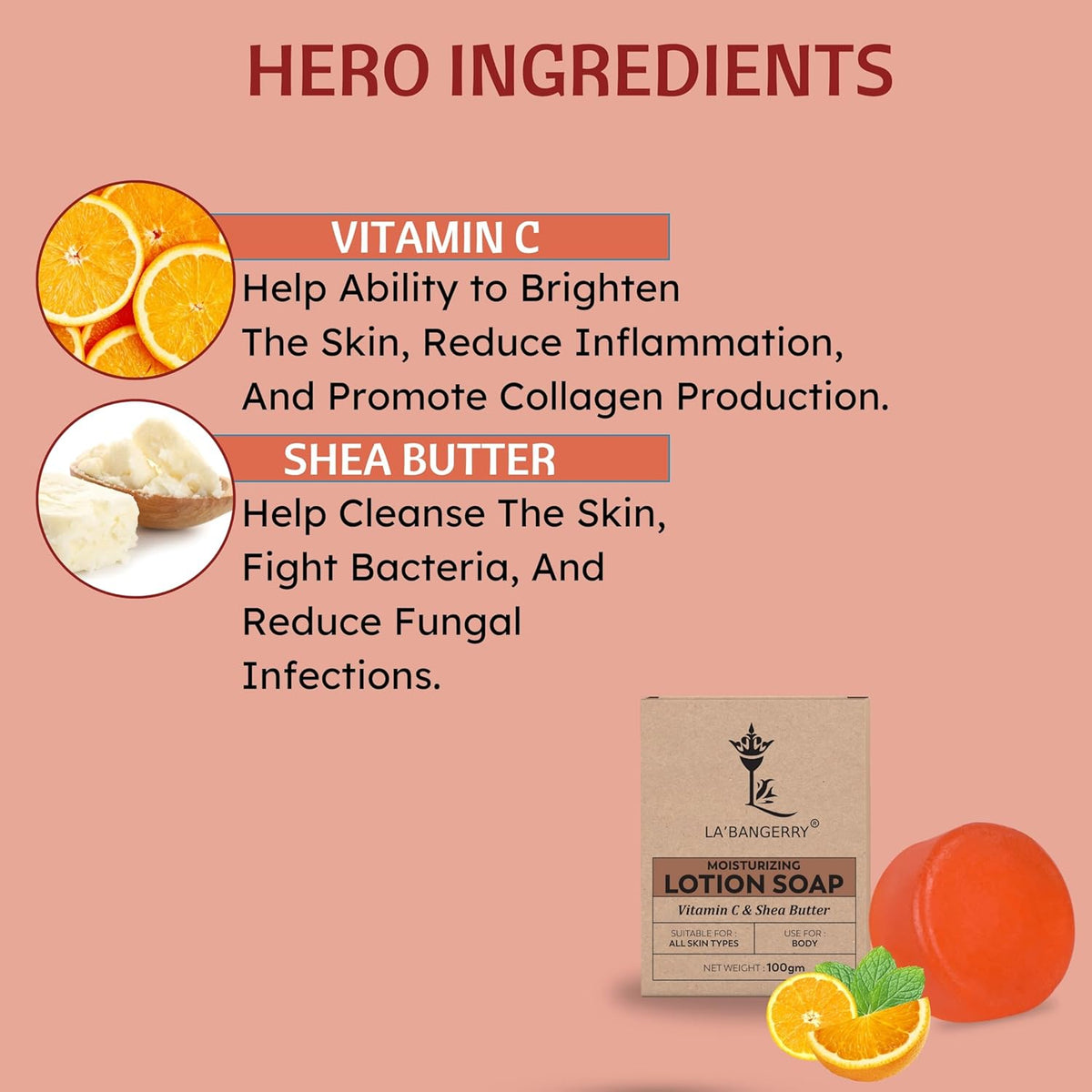 Vitamin C & Shea Butter Soap for Glowing Skin - La'bangerry
