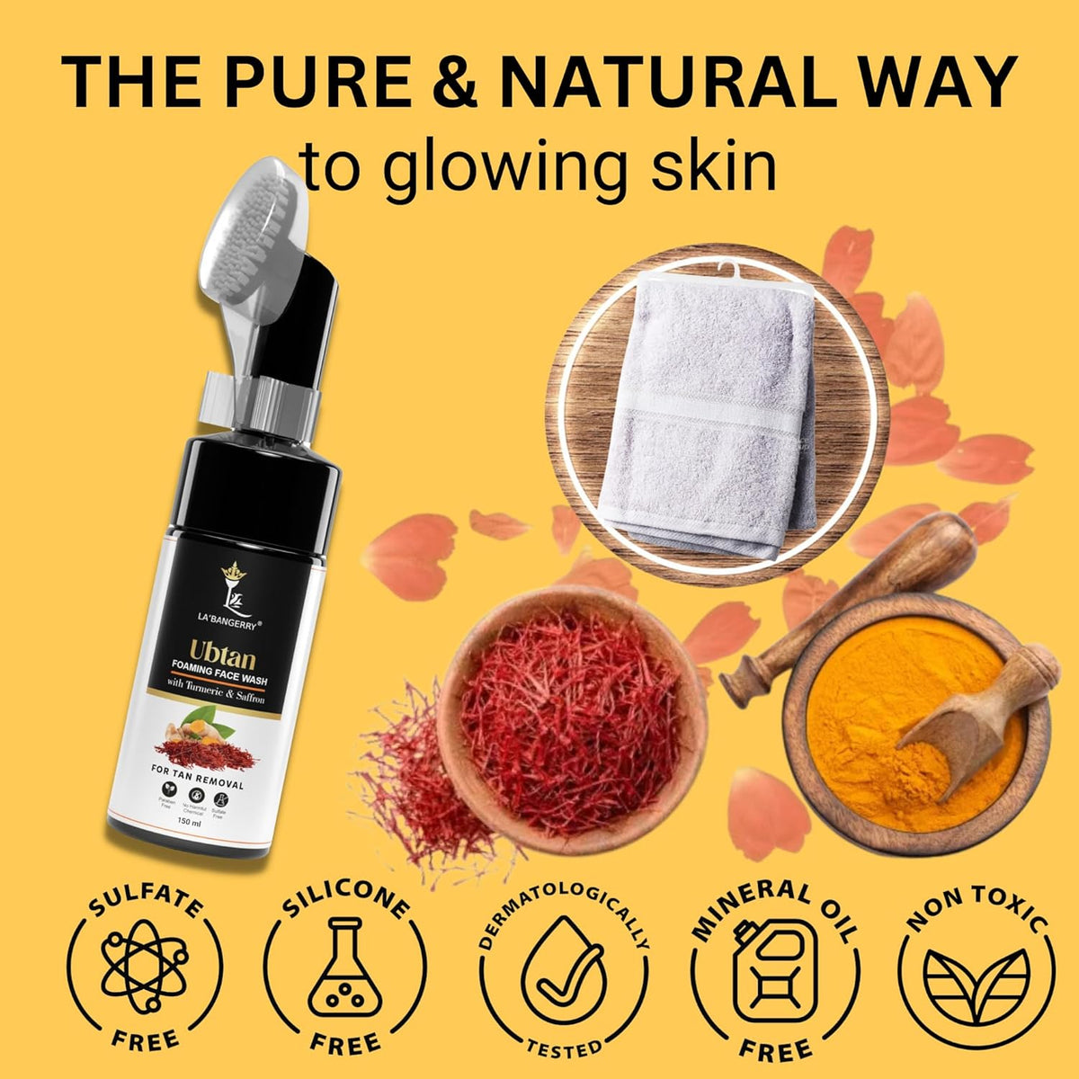 Ubtan Foaming Face Wash With Tumeric & Saffron - La'bangerry