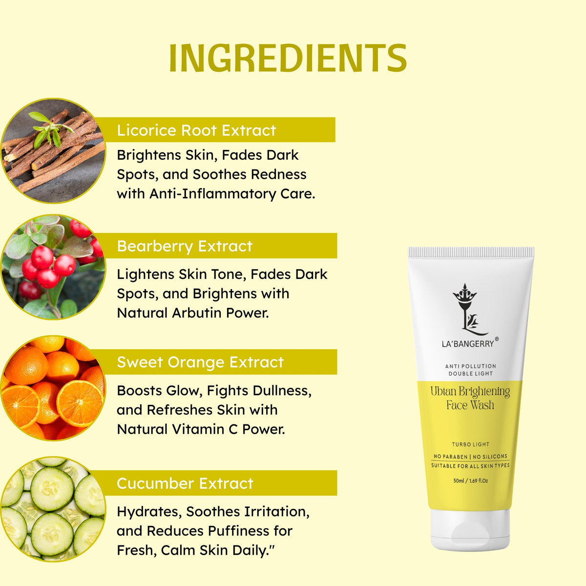Ingredients of ubtan face wash